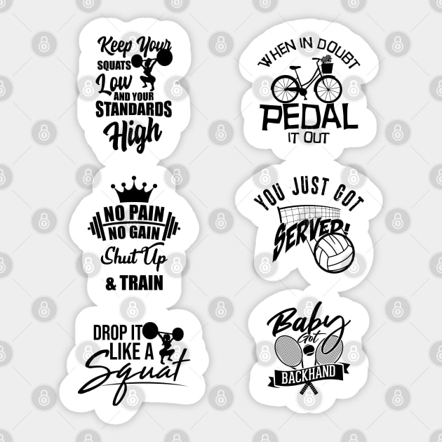 Weightlifting, volleyball, biking and tennis gym training Sticker by Melanificent1